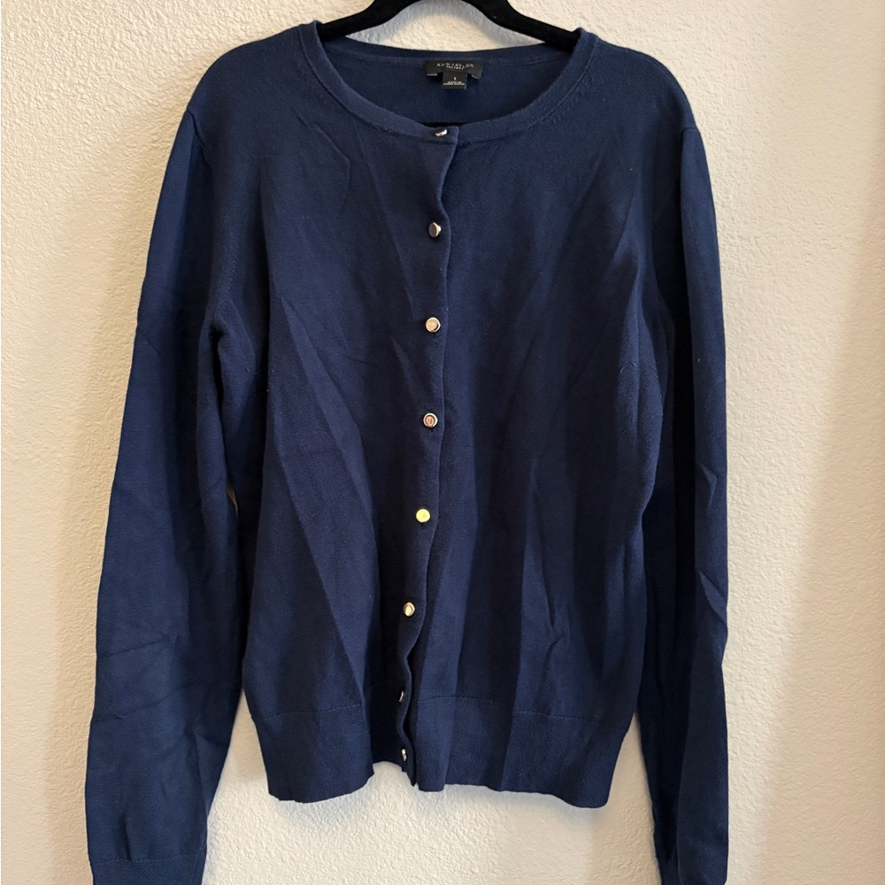 Ann Taylor Navy Blue Cardigan Sweater